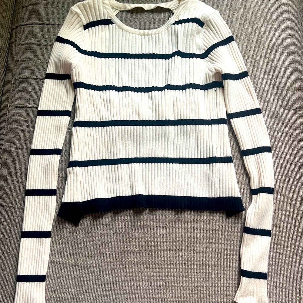 Zara Backless Knit top with contrast trim